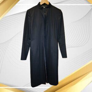 TAHARI Arthur S. Levine Black  Pleated Long Coat Size 4